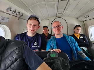 Jack & Pete Mid-Flight to Lukla