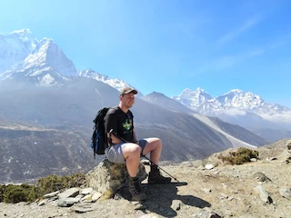 Jack with Ama Dablam in the background