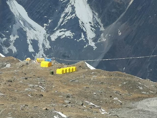 View of Base Camp from the lake